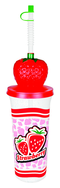 Lemonade Cup - 32 oz. Plastic Cup with lid and straw