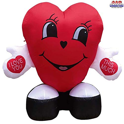 Valentine's Day Inflatable Colorful Hearts with Love Messages Yard Decoration 