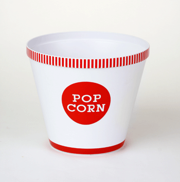 1 Retro Style Reusable Popcorn Bowl Plastic Container Movie Theater Bucket  8.5