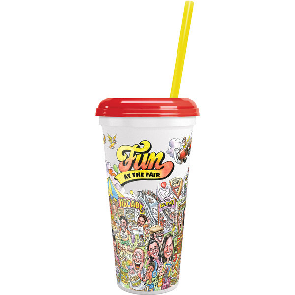 32oz Flip Top Fun at the Fair Cups assorted colors 100/case